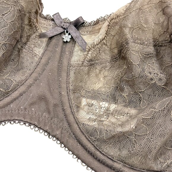 Wacoal 855186 Retro-Chic Full Figure 36C Lace Underwire Bra Cappuccino - Picture 4 of 5